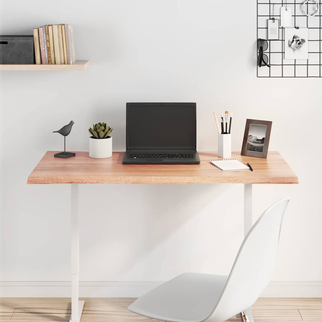 vidaXL Plateau de table 100x40x2 cm Bois de chêne massif traité Bords naturels