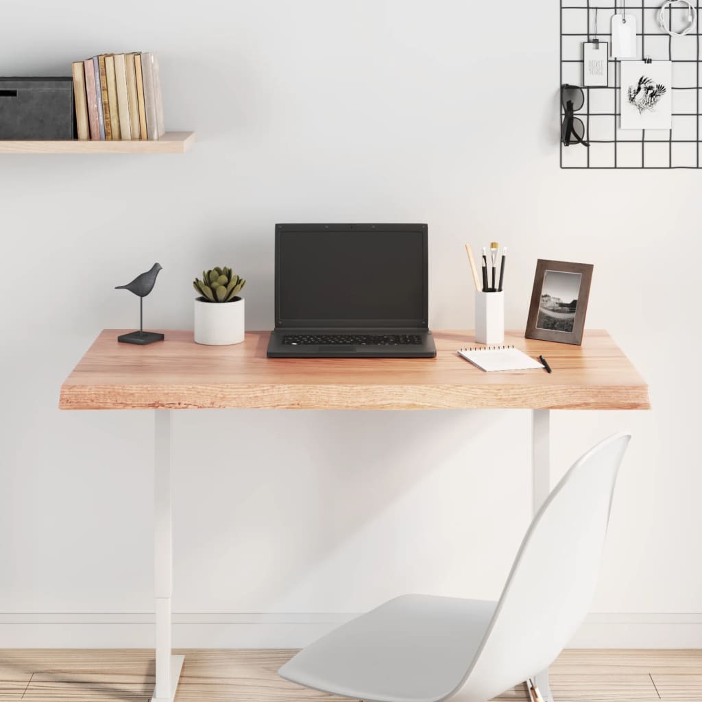 vidaXL Plateau de table 100x40x(2-4) cm bois massif traité avec bords naturels