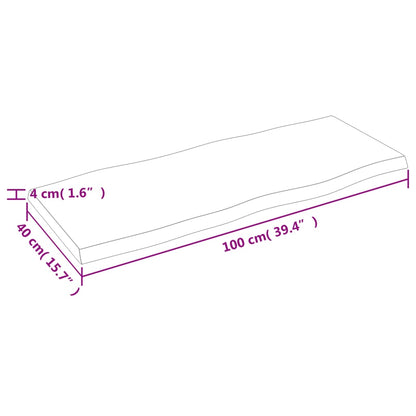 vidaXL Plateau de table 100x40x(2-4) cm bois massif traité avec bords naturels