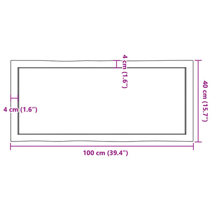 vidaXL Plateau de table 100x40x(2-4) cm bois massif traité avec bords naturels