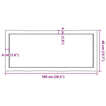 vidaXL Plateau de table 100x40x(2-6) cm Bois massif traité Bords naturels