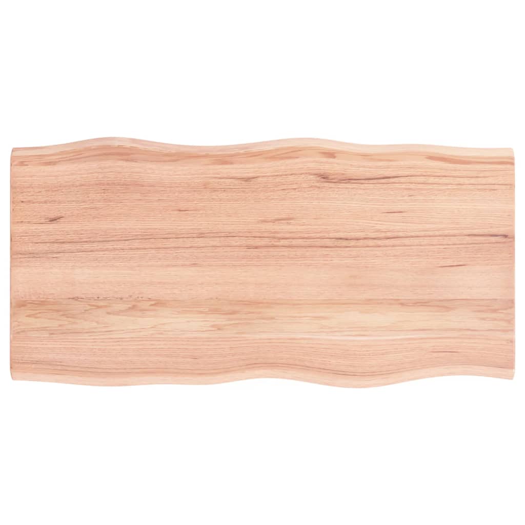 vidaXL Plateau de table 100x50x2 cm Chêne massif traité Bord naturel