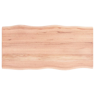 vidaXL Plateau de table 100x50x2 cm Chêne massif traité Bord naturel