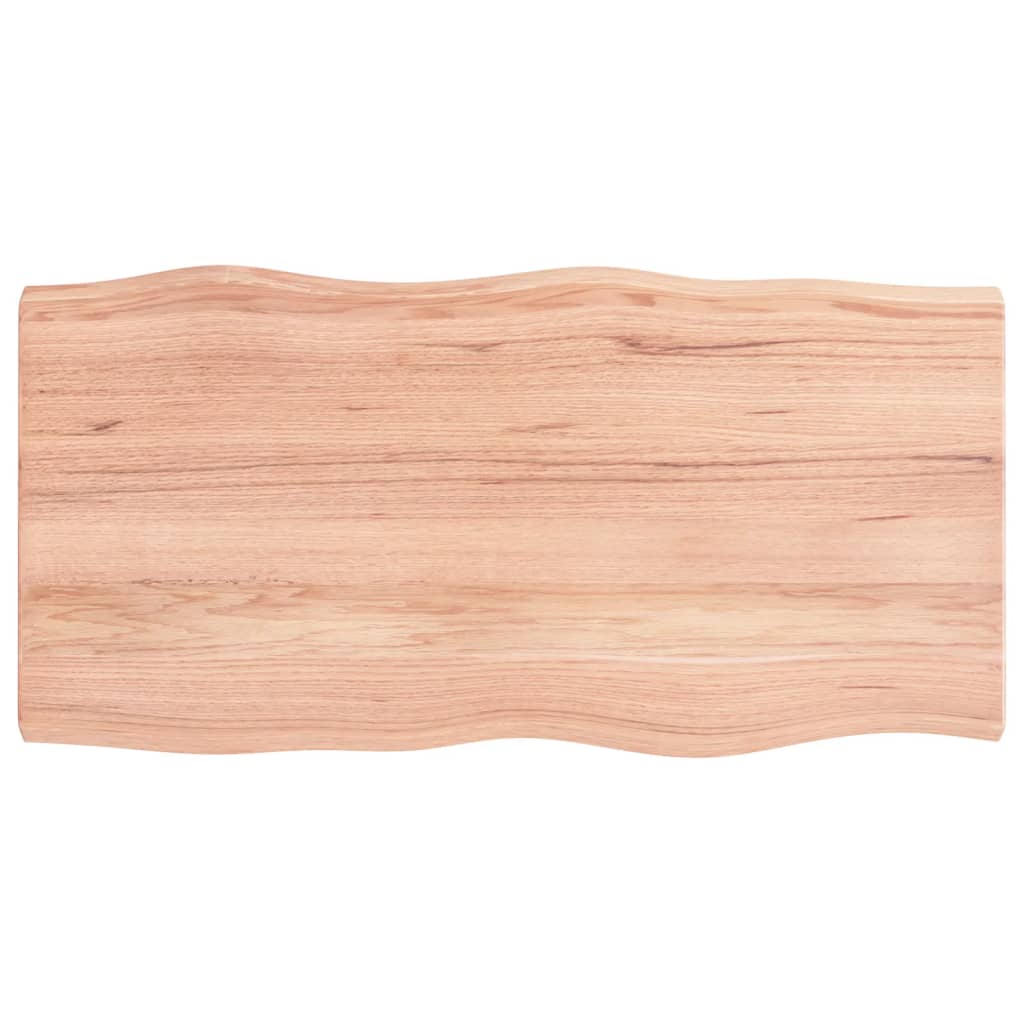 vidaXL Plateau de table 100x50x(2-4) cm Bois massif traité Bords naturels
