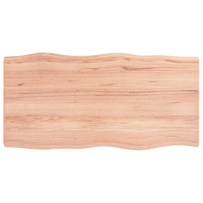 vidaXL Plateau de table 100x50x(2-4) cm Bois massif traité Bords naturels