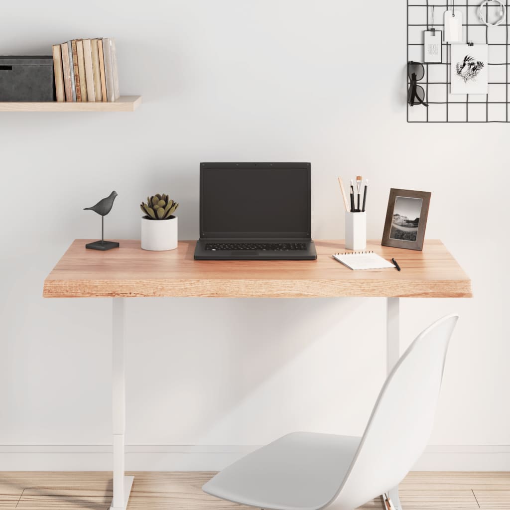 vidaXL Plateau de table 100x50x(2-4) cm Bois massif traité Bords naturels