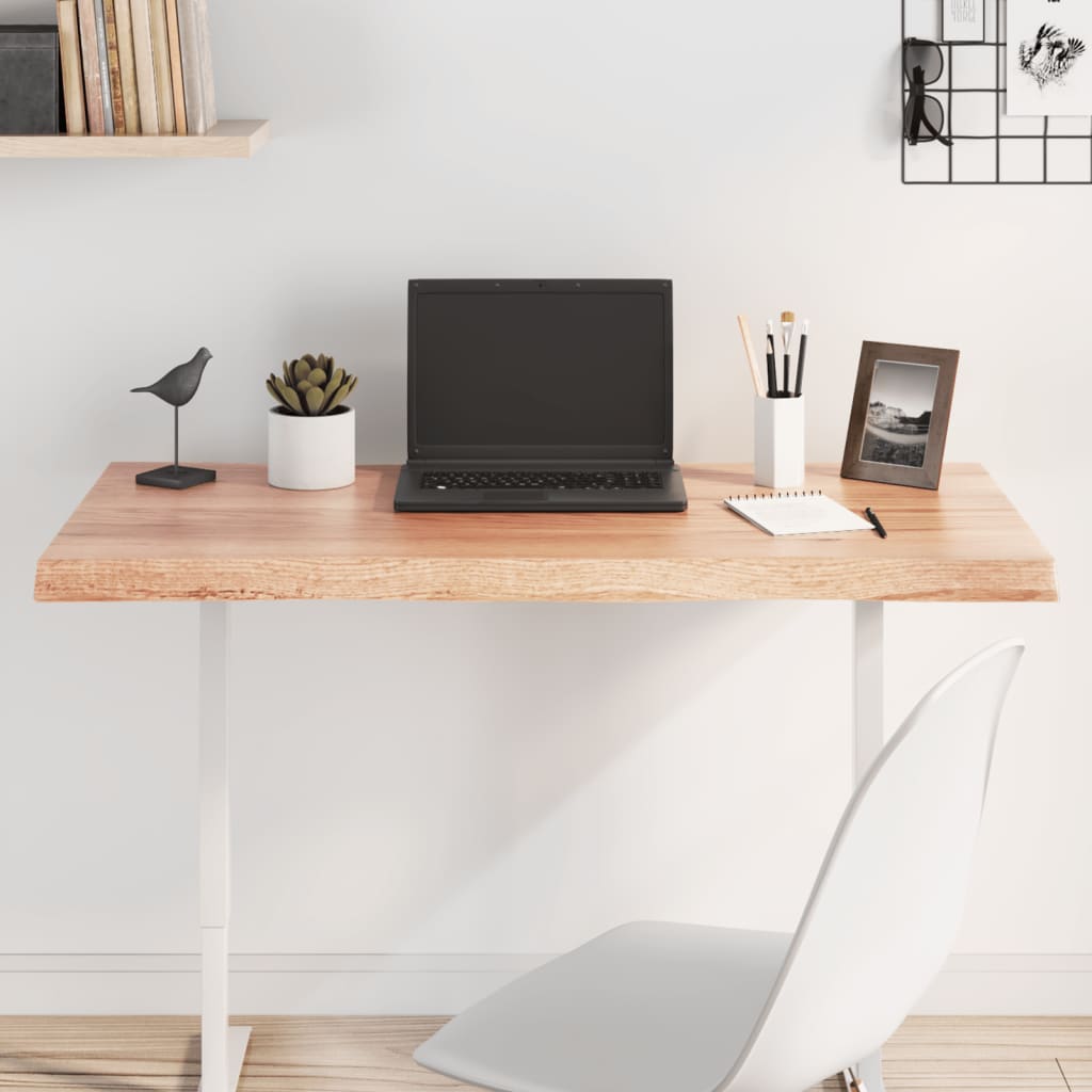 vidaXL Plateau de table 100x50x(2-4) cm Bois massif traité Bords naturels