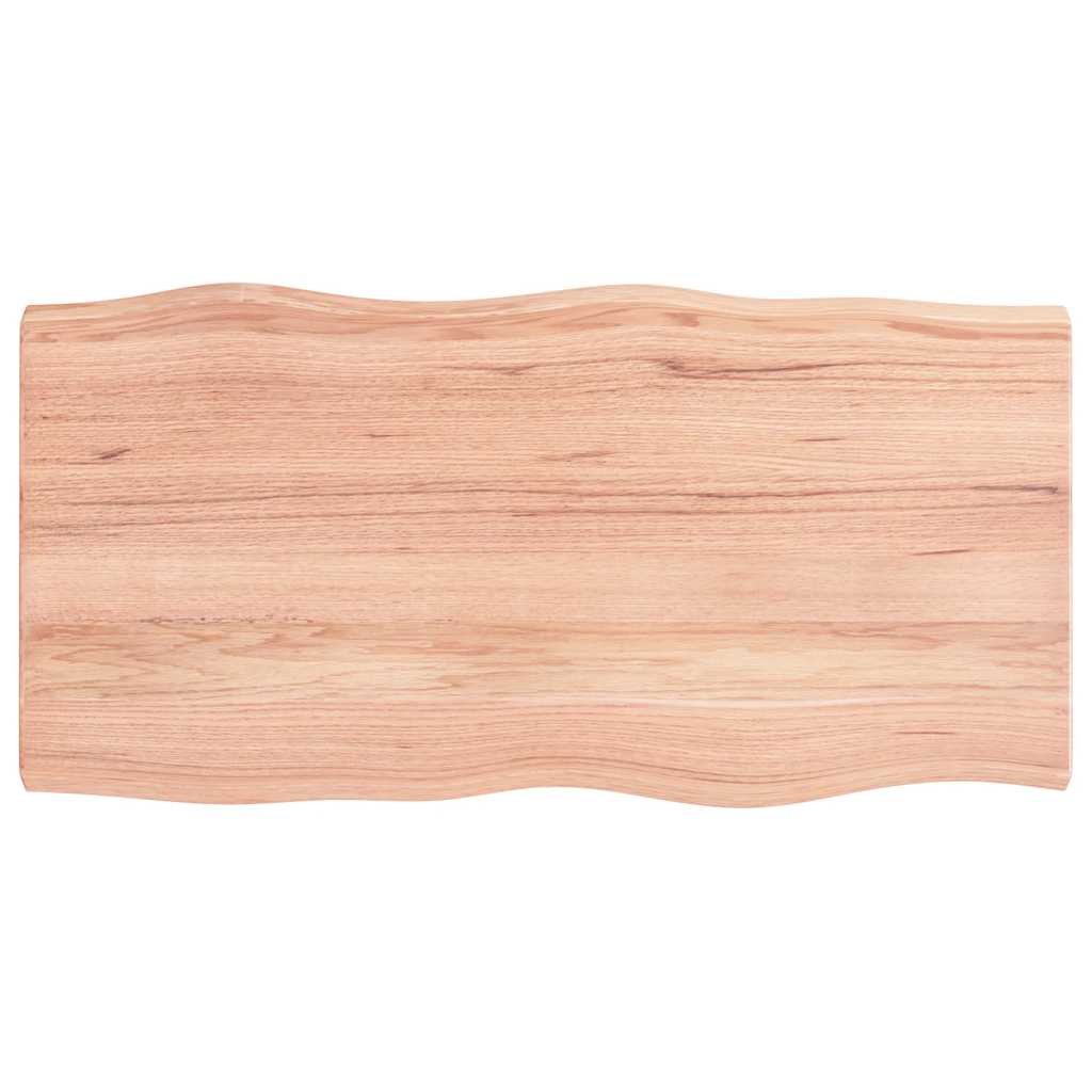 vidaXL Plateau de table 100x50x(2-6) cm en bois massif traité avec bords naturels