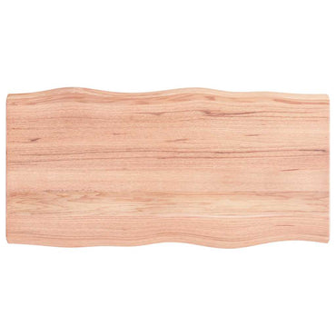 vidaXL Plateau de table 100x50x(2-6) cm en bois massif traité avec bords naturels