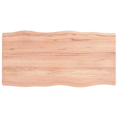 vidaXL Plateau de table 100x50x(2-6) cm en bois massif traité avec bords naturels