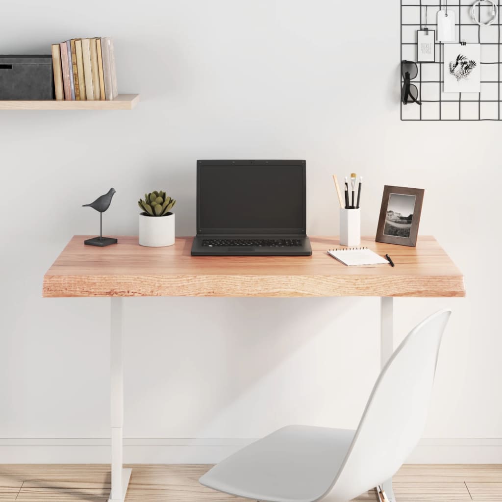 vidaXL Plateau de table 100x50x(2-6) cm en bois massif traité avec bords naturels