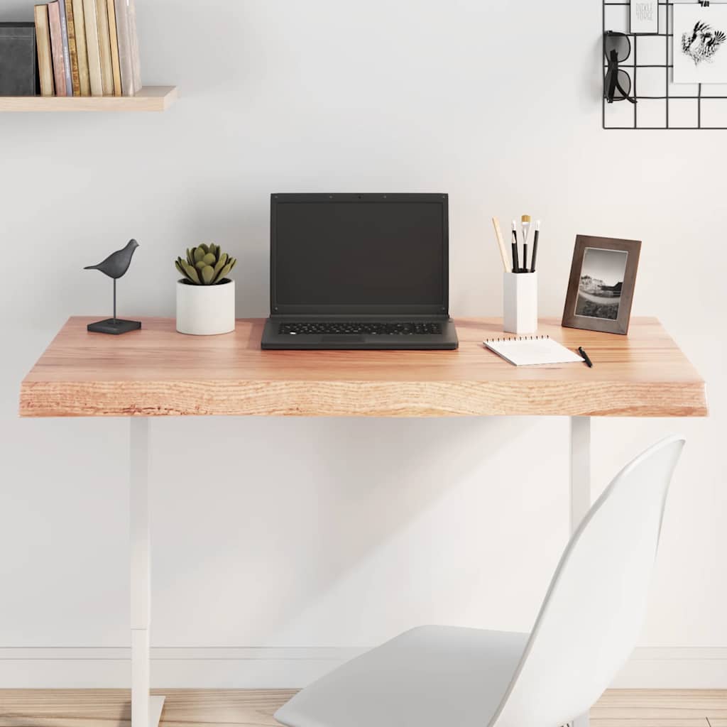 vidaXL Plateau de table 100x50x(2-6) cm en bois massif traité avec bords naturels