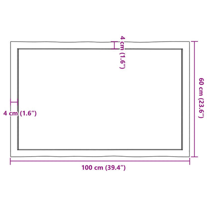 vidaXL Tischplatte 100x60x(2-6) cm Massivholz Behandelt Baumkante