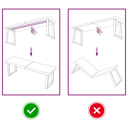 vidaXL Plateau de table 120x40x(2-4) cm bois massif traité avec bord naturel