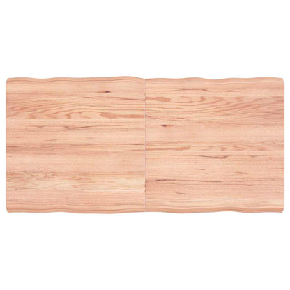 vidaXL Plateau de table 120x60x(2-6) cm en bois massif traité avec bord naturel
