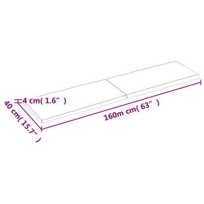 vidaXL Tischplatte 160x40x(2-4) cm Massivholz Behandelt Baumkante