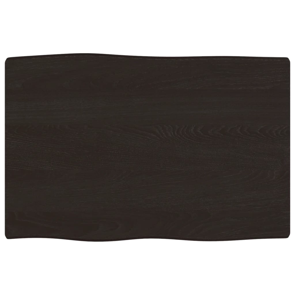 vidaXL Plateau de table 60x40x2 cm en bois de chêne massif traité, bord brut