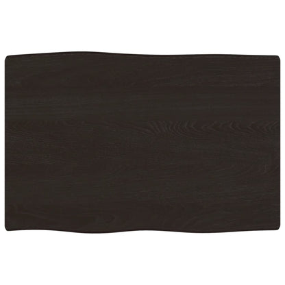 vidaXL Plateau de table 60x40x2 cm en bois de chêne massif traité, bord brut