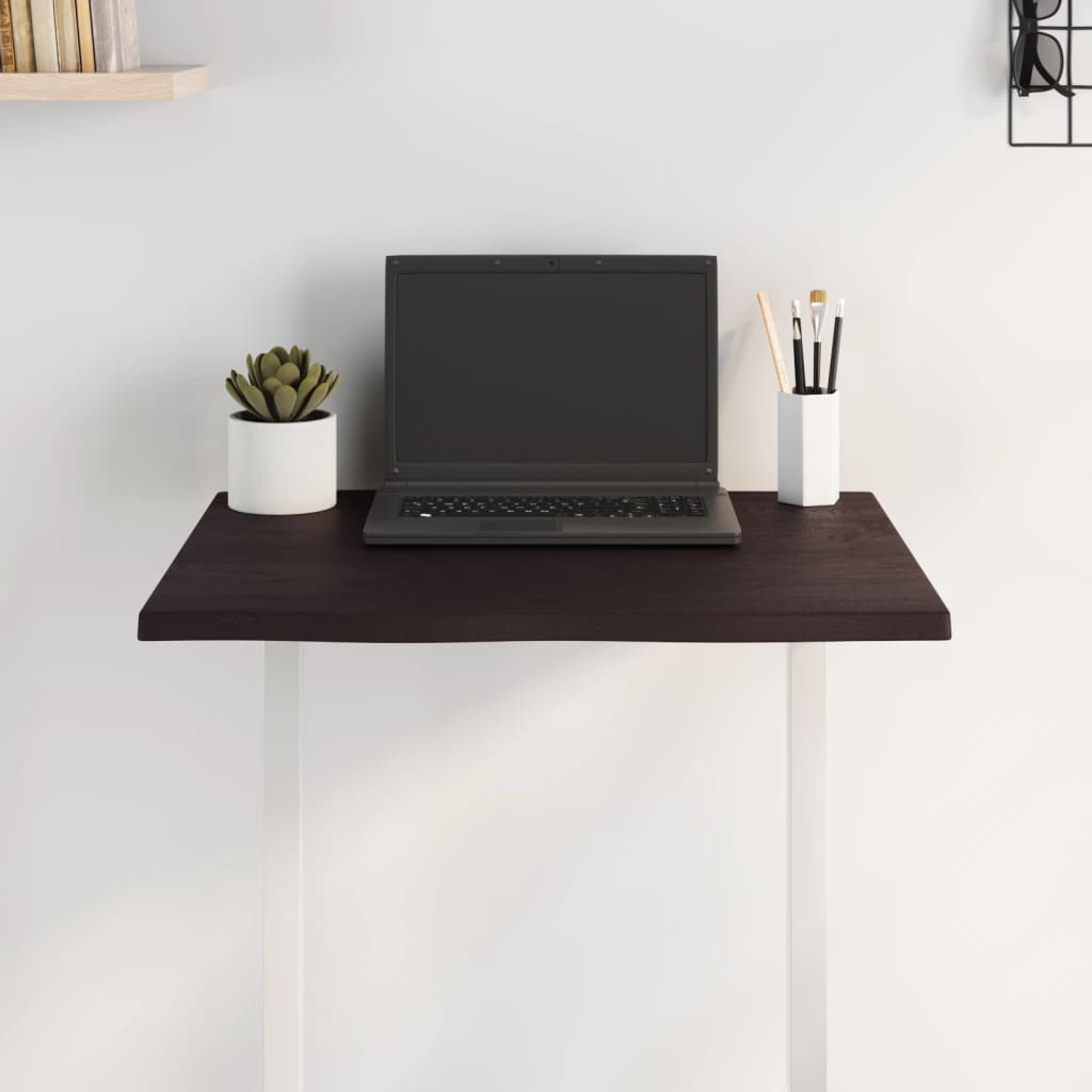 vidaXL Plateau de table 60x40x2 cm en bois de chêne massif traité, bord brut