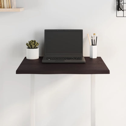 vidaXL Plateau de table 60x40x2 cm en bois de chêne massif traité, bord brut