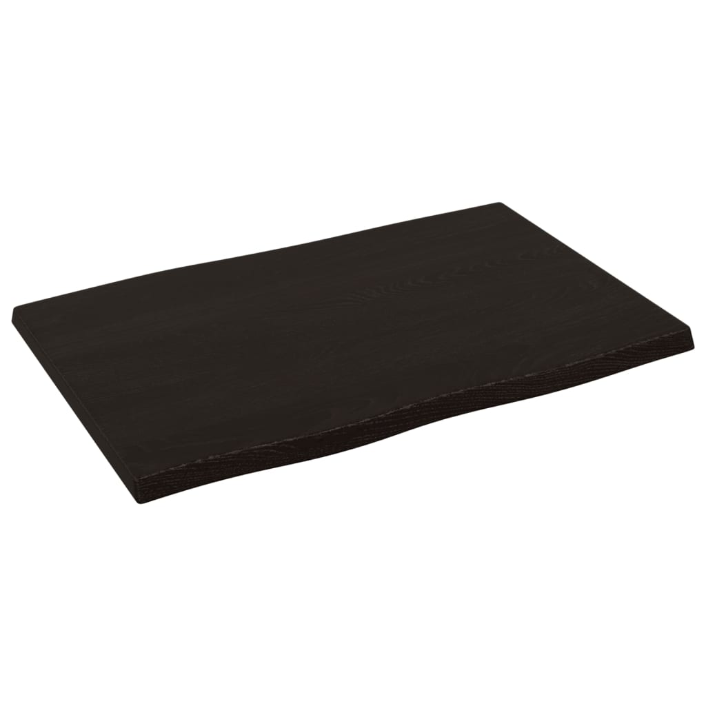 vidaXL Plateau de table 60x40x2 cm en bois de chêne massif traité, bord brut