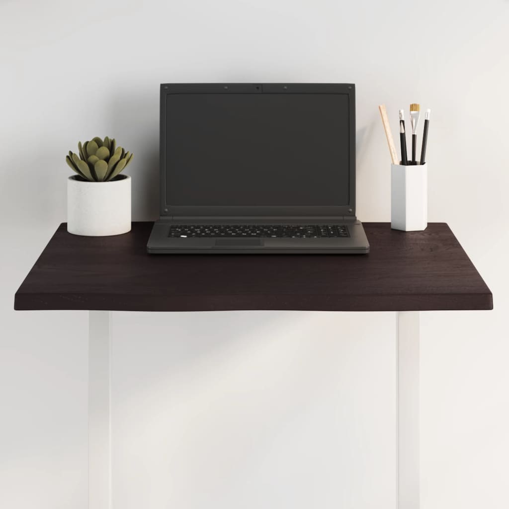 vidaXL Plateau de table 60x40x2 cm en bois de chêne massif traité, bord brut