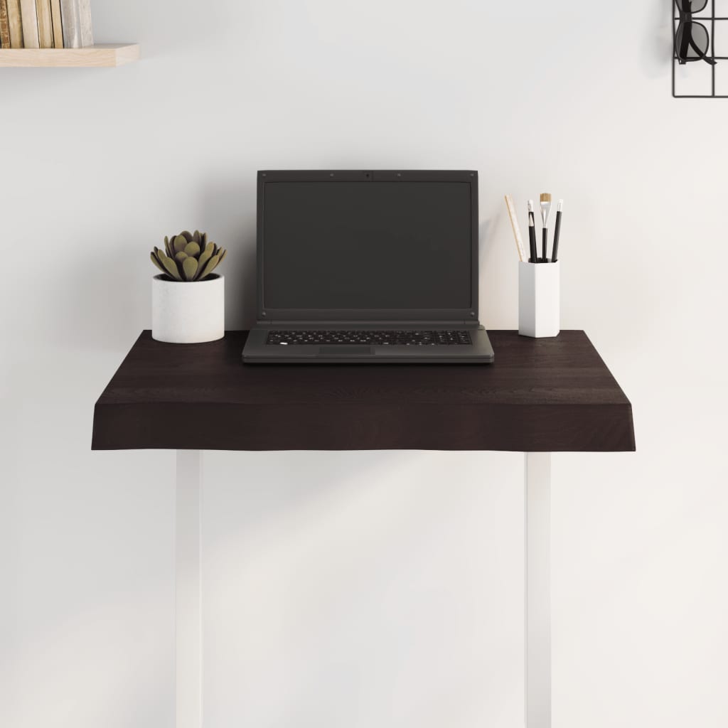 vidaXL Tischplatte 60x40x(2-6) cm Massivholz Behandelt Baumkante