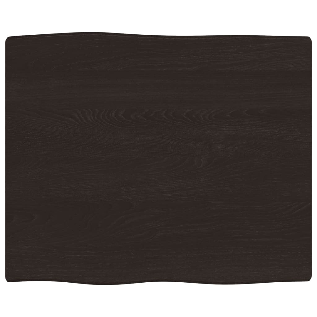 vidaXL Plateau de table 60x50x2 cm en chêne massif traité, bord naturel