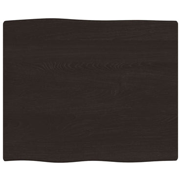 vidaXL Plateau de table 60x50x2 cm en chêne massif traité, bord naturel