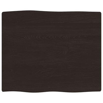 vidaXL Plateau de table 60x50x2 cm en chêne massif traité, bord naturel