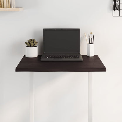 vidaXL Plateau de table 60x50x2 cm en chêne massif traité, bord naturel