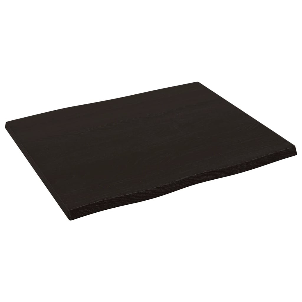vidaXL Plateau de table 60x50x2 cm en chêne massif traité, bord naturel