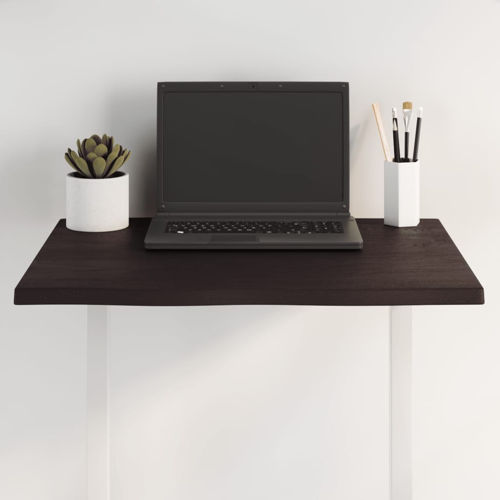 vidaXL Plateau de table 60x50x2 cm en chêne massif traité, bord naturel