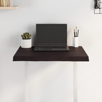 vidaXL Plateau de table 60x50x(2-4) cm Bois massif traité Bords naturels