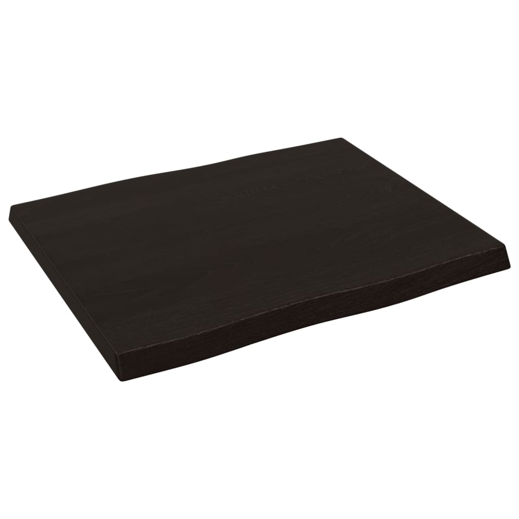 vidaXL Plateau de table 60x50x(2-4) cm Bois massif traité Bords naturels
