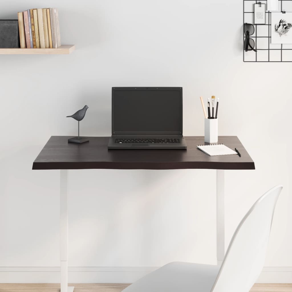 vidaXL Plateau de table 80x40x2 cm Chêne massif Traité Chant naturel