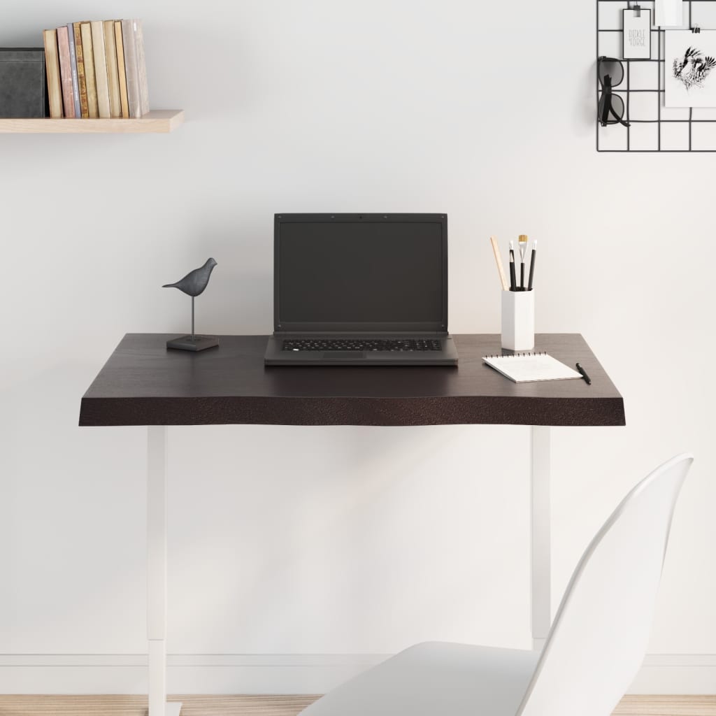 vidaXL Plateau de table 80x40x(2-4) cm Bois massif traité Bords naturels