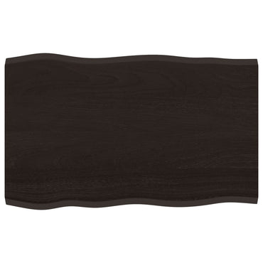 vidaXL Plateau de table 80x50x2 cm en chêne massif traité avec bord naturel