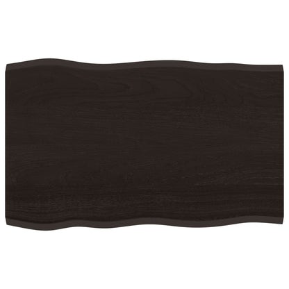 vidaXL Plateau de table 80x50x2 cm en chêne massif traité avec bord naturel
