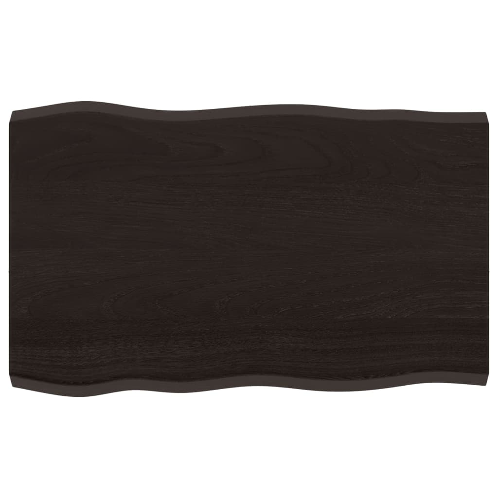 vidaXL Plateau de table 80x50x(2-4) cm bois massif traité avec bord naturel