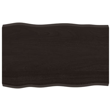 vidaXL Plateau de table 80x50x(2-4) cm bois massif traité avec bord naturel