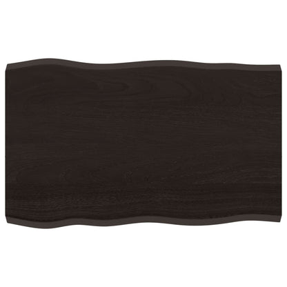 vidaXL Plateau de table 80x50x(2-4) cm bois massif traité avec bord naturel