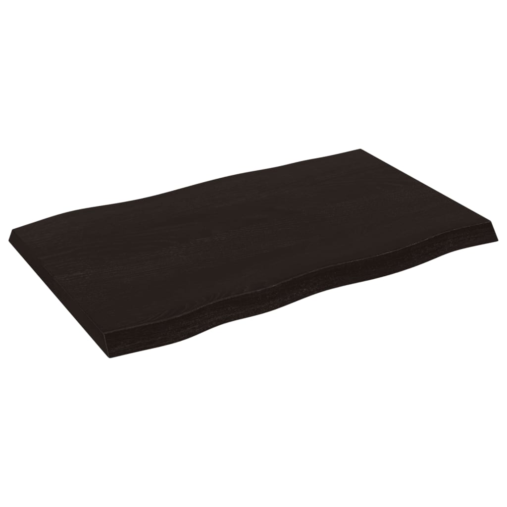 vidaXL Plateau de table 80x50x(2-4) cm bois massif traité avec bord naturel