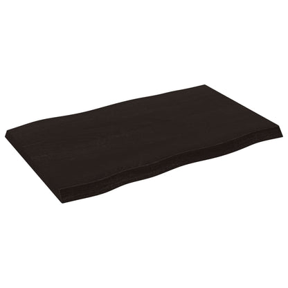 vidaXL Plateau de table 80x50x(2-4) cm bois massif traité avec bord naturel