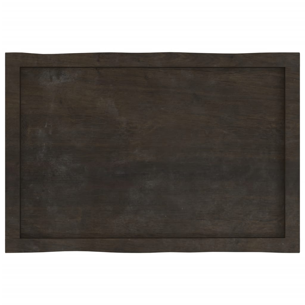 vidaXL Plateau de table 80x50x(2-4) cm bois massif traité avec bord naturel