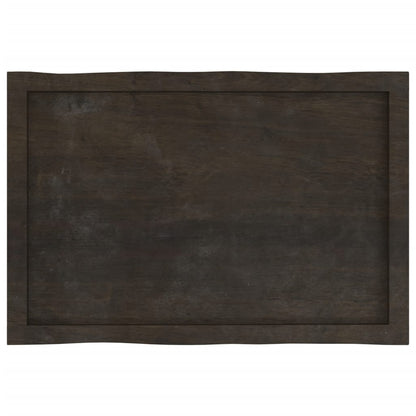 vidaXL Plateau de table 80x50x(2-4) cm bois massif traité avec bord naturel