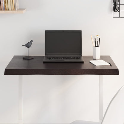 vidaXL Plateau de table 80x50x(2-4) cm bois massif traité avec bord naturel