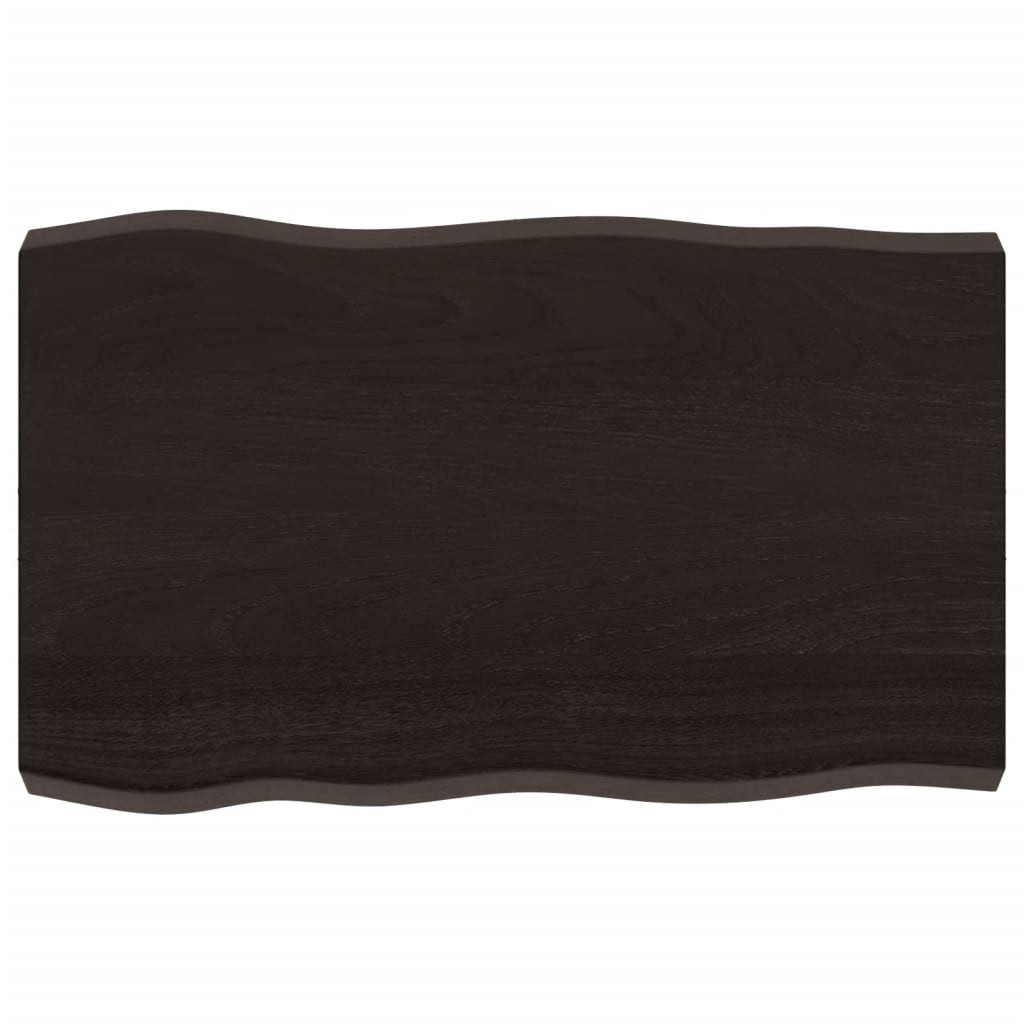 vidaXL Plateau de table 80x50x(2-6) cm Bois massif traité Bords naturels