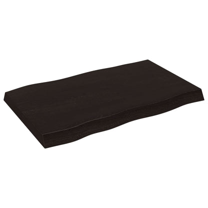 vidaXL Plateau de table 80x50x(2-6) cm Bois massif traité Bords naturels