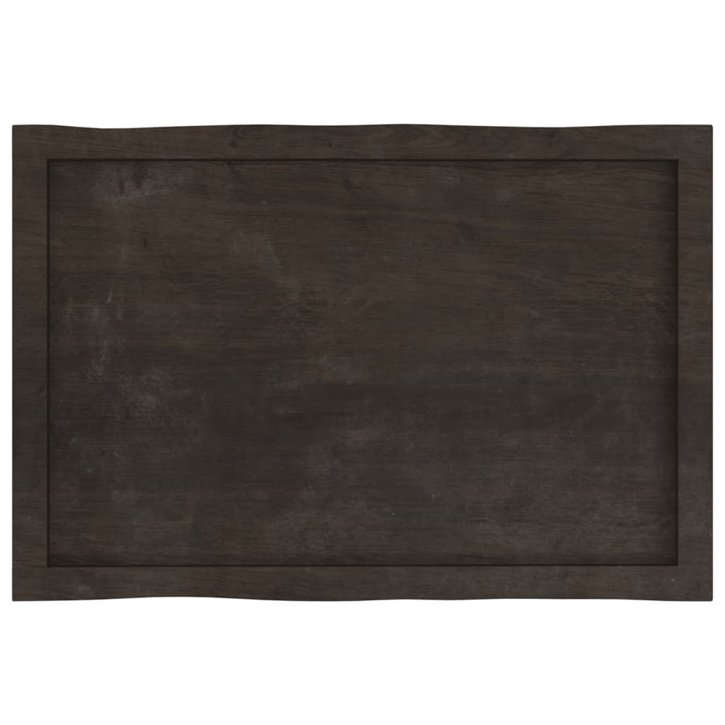 vidaXL Plateau de table 80x50x(2-6) cm Bois massif traité Bords naturels